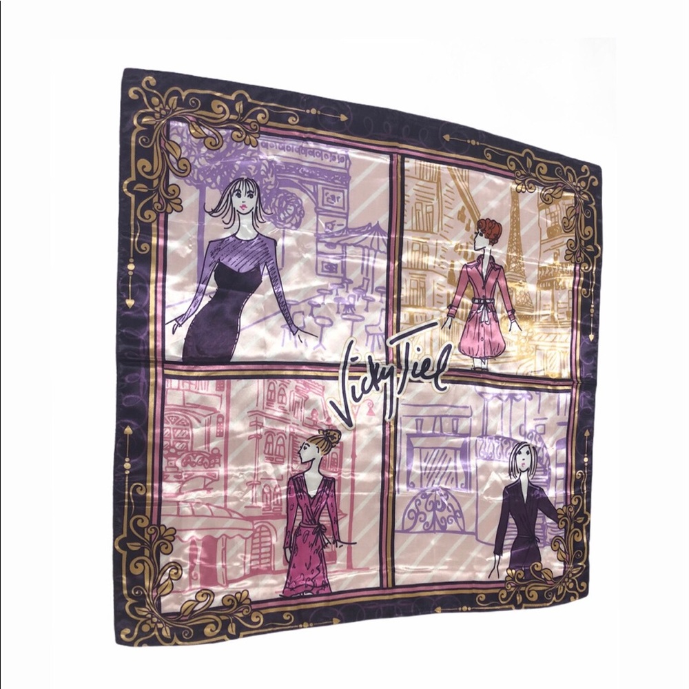 Vicky Tiel 21 Bonaparte Illustration Twilly Scarf - Picture 3 of 13